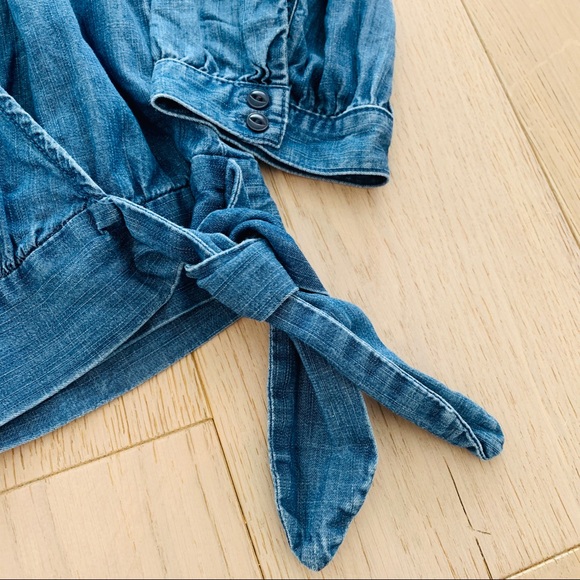 Madewell Denim Wrap Top in Descanso Wash - Picture 3 of 7